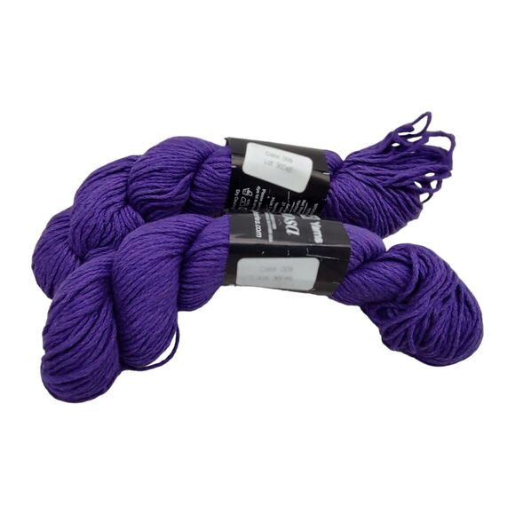 2 Skeins Mimosa by Tahki Yarns 50% Cotton, 40% Silk, 10% Cashmere Violet No.009 - Picture 7 of 7